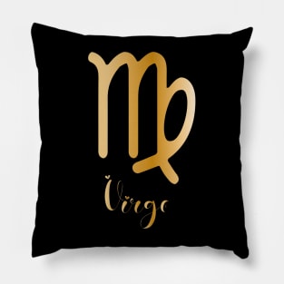 Virgo Zodiac Sign golden Pillow