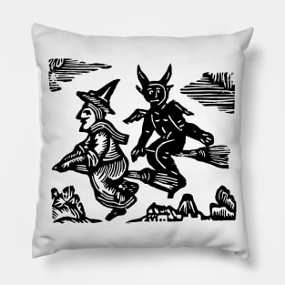 Night Ride (Black Ink Version) Pillow