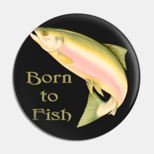 Born to Fish Leaping Salmon Pin