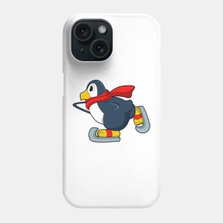 Penguin at Ice skating with Ice skates Phone Case