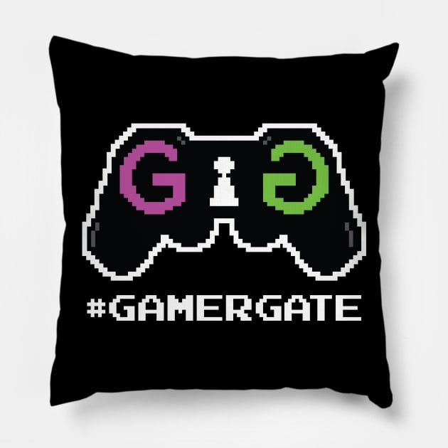#GamerGate 8 Bit Controller Logo Pillow by UnluckyDevil