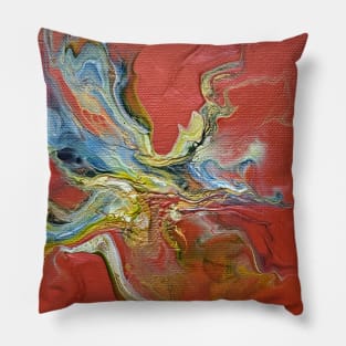 Pearl Red and Blue with Gold by Heather's Art Pillow