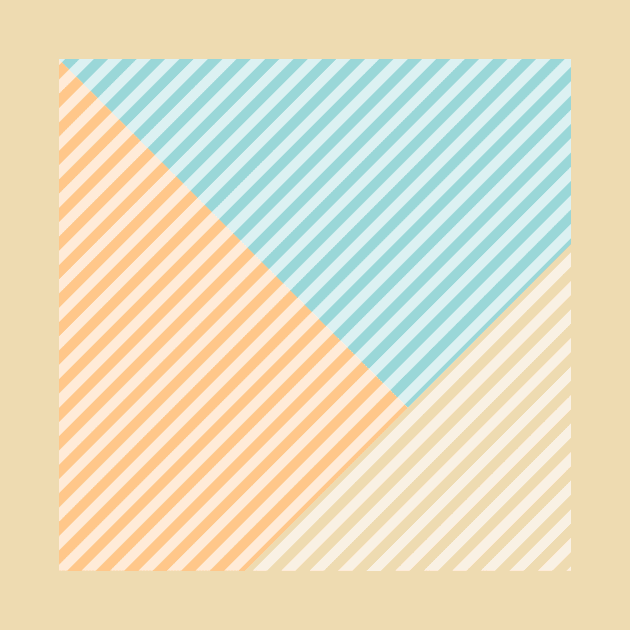 Geometric pattern blue orange soft by carolsalazar