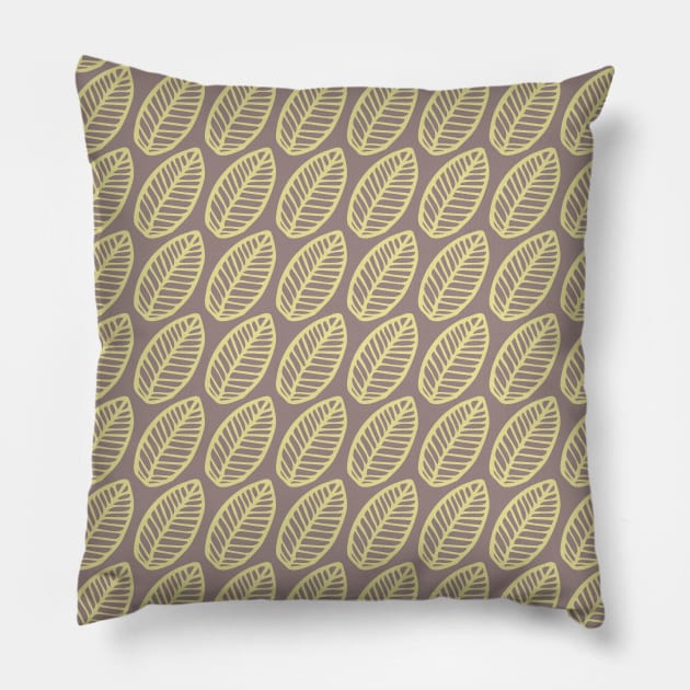 Lemon Citrus Leaf Pattern Pillow by so_celia