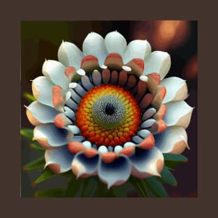 Beautiful Red and White Fantasy Flower T-Shirt