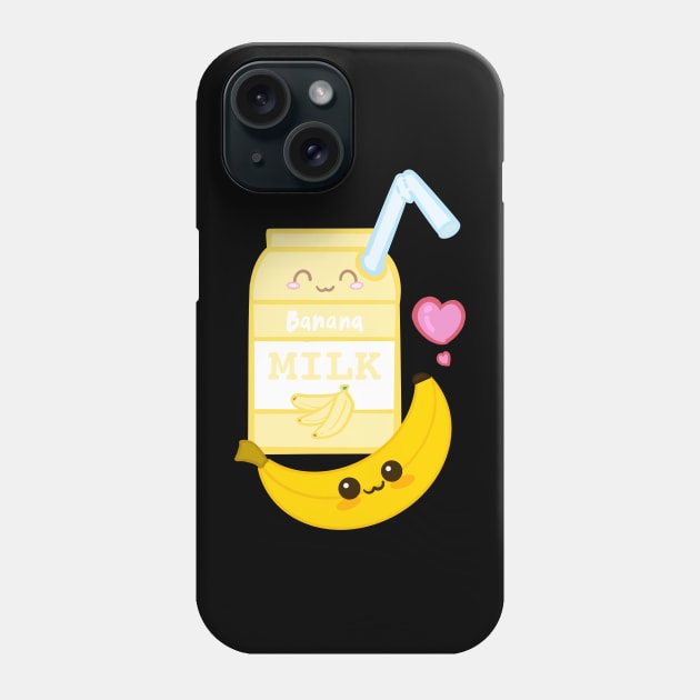 kawaii banana milk Phone Case by Arnond