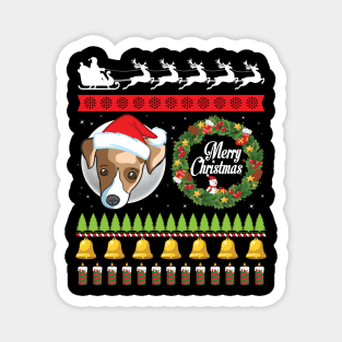 Whippet Dog Face Noel Costume Merry Christmas Ugly Sweater Magnet