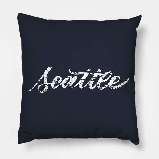 Seattle Script Pillow by polliadesign