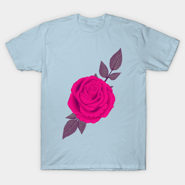 Discover Rose Colored - Magenta and Blue Colored Palette - Rose Illustration - T-Shirt