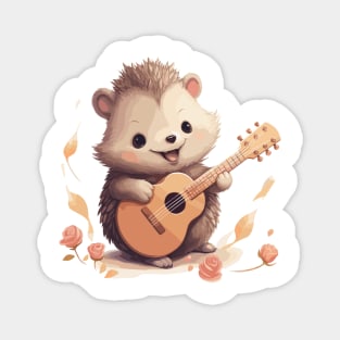 Hedgehog Playing Guitar Magnet