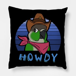 Aesthetic Howdy Cowboy Green Cheeked Conure Pillow