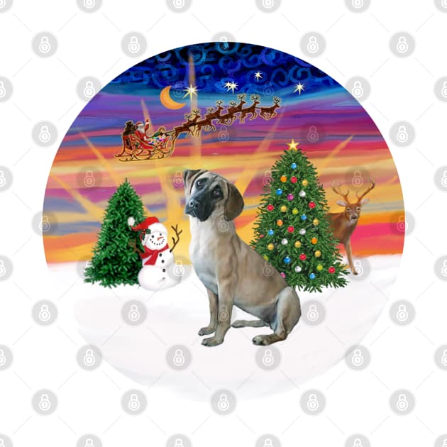 Santa's Sunset Take Off Featuring a Black Mouth Cur by Dogs Galore and More