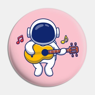 Cute Astronaut Playing Guitar Pin