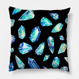 Blue, Turquoise And Purple Opal Crystals Pillow