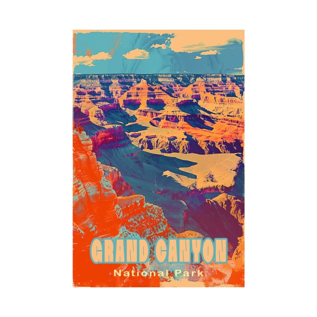 Grand Canyon National Park Vintage Travel Poster by GreenMary Design