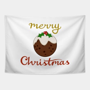 Merry Christmas+Pudding Illustration Tapestry