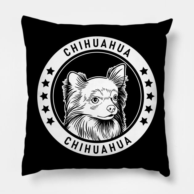 Long Haired Chihuahua Fan Gift Pillow by millersye