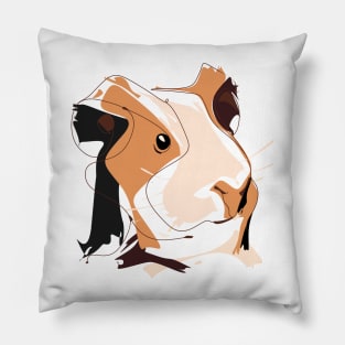 Guinea pig head minimal art, cute cavy Pillow