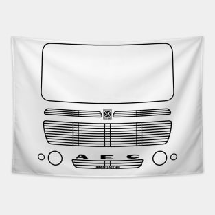 AEC Mandator classic truck outline graphic (black) Tapestry