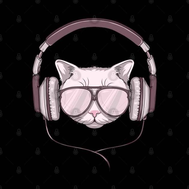 Cat with Sunglasses and Headphone by Markus Schnabel