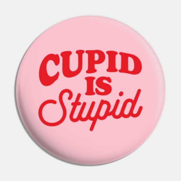 Funny Anti Valentine Cupid Is Stupid Pin by Sociartist