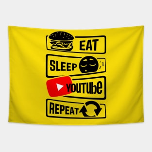 EAT SLEEP YOUTUBE REPEAT Tapestry