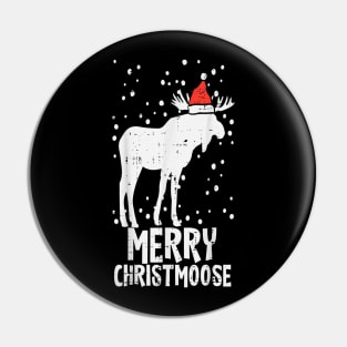 Merry Christmoose Santa Funny Christmas Moose Pin