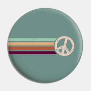 RETRO PEACE STRIPES - Clay & Sage Pin