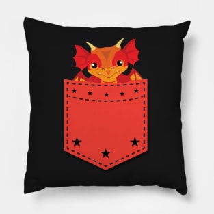 Cute Dragon in Your Pocket Design Pillow