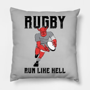 Rugby Player Run Like Hell Pillow