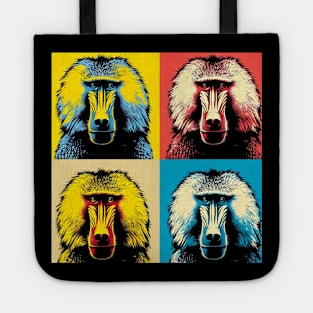 Baboon Brilliance: A Vivid Pop Art Journey Tote