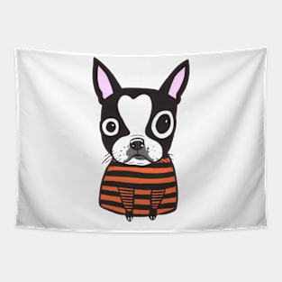 Boston Terrier Stripes Tapestry