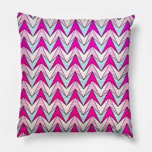 Blue and pink pattern drawing art Pillow