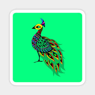 shining phoenix peacock ecopop pattern Magnet