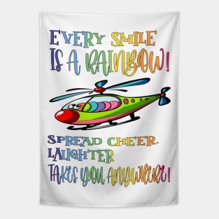 Joyful Journey Copter Rainbow Tapestry