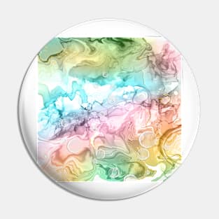 Alcohol Ink swirl - Green mix Pin