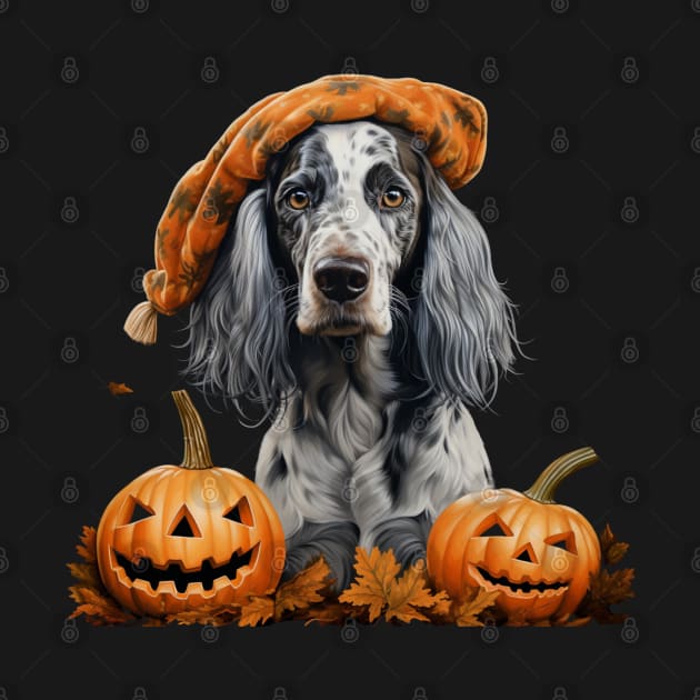 Grey English setter spaniel Halloween by NatashaCuteShop