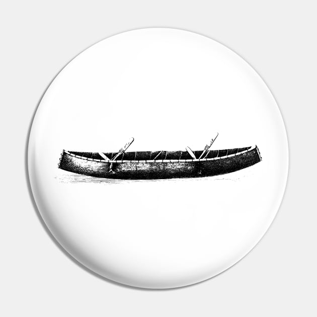 Old black kayak silhouette Pin by Creative Art Store