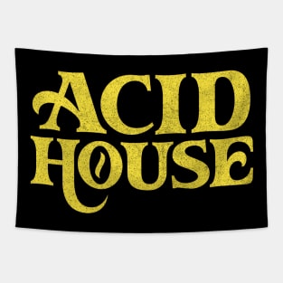 Acid House //// 80s House Music Typography Design Tapestry