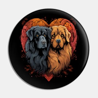 Tibetan Mastiff Couple Valentine Pin