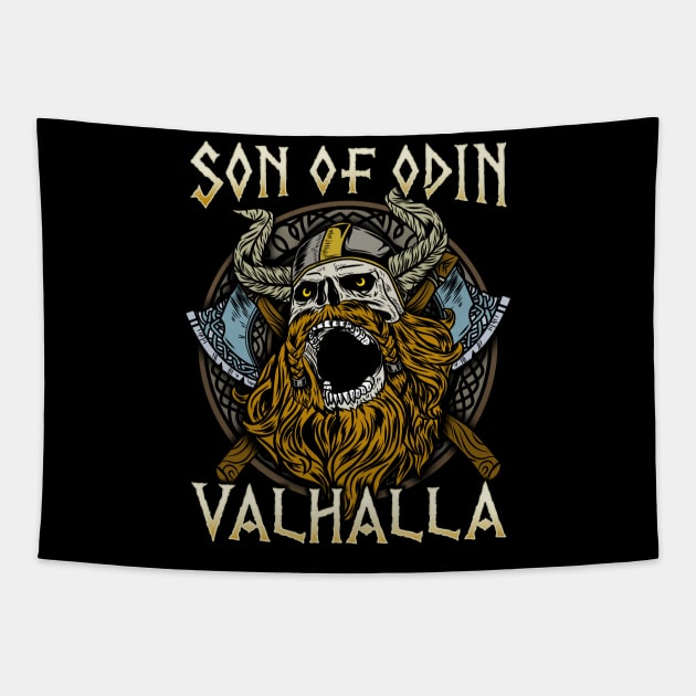 Son Of Odin Viking T-Shirt Tapestry by biNutz