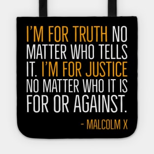 Black History, I'm For Truth, Malcolm X Quote, African American Tote