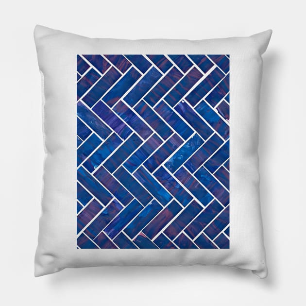 Blue Herringbone Pillow by Kyko619