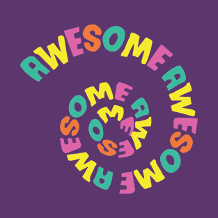 Awesome spiral Colorful Typography T-Shirt