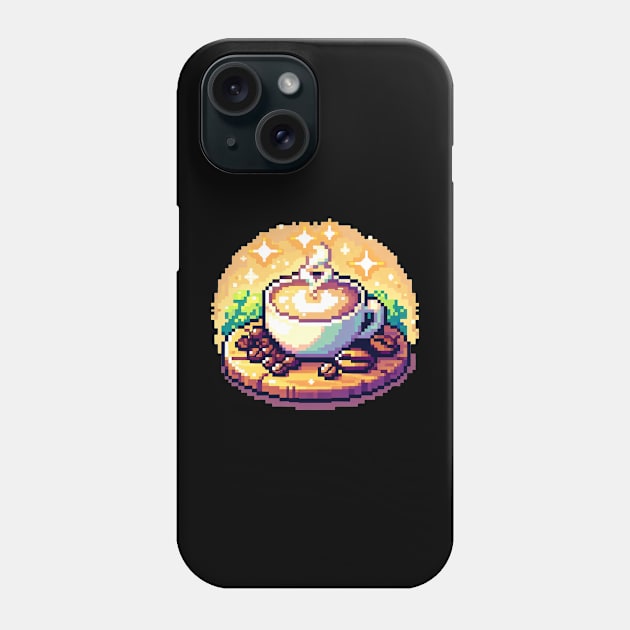 Coffee Art Vintage Pixel Retro Since Established Phone Case by Flowering Away