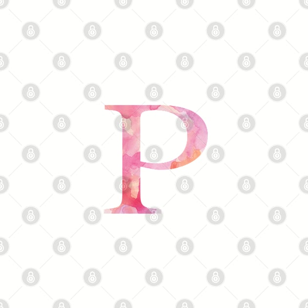 Pink Rho Watercolor Letter by AdventureFinder