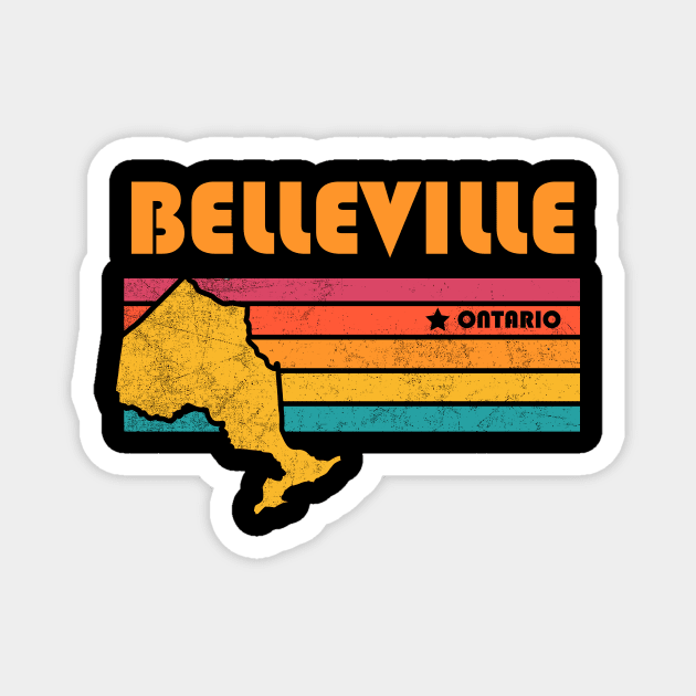 Belleville Ontario Canada Vintage Distressed Souvenir Magnet by NickDezArts