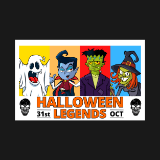 Halloween Legends - Classic Cartoon Halloween Monsters T-Shirt