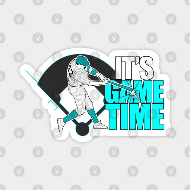 It's Game Time - Baseball (Aqua) Magnet by adamzworld