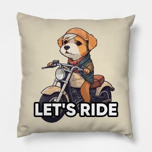 A cute dog and the bike Pillow